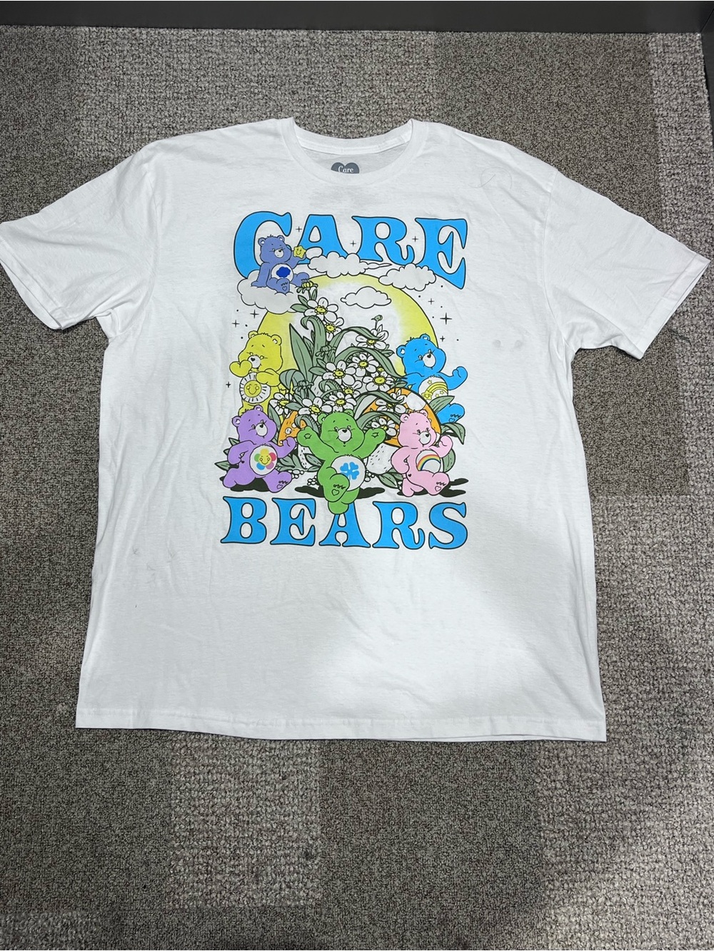 Care Bears White Tee Adult Size XL Classic Pastel Care Bears Design